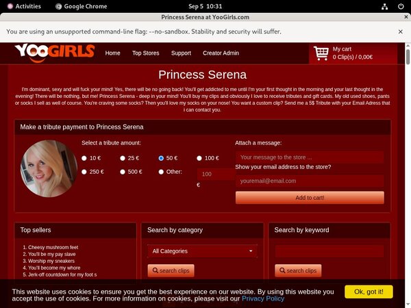 Discount Princess Serena Membership