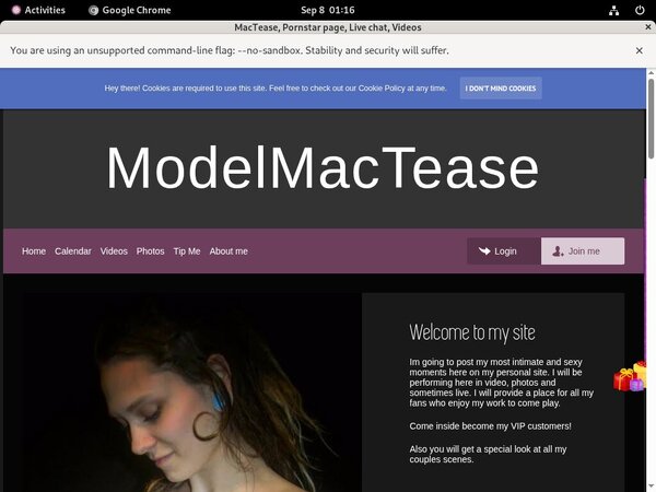 Mactease.modelcentro.com Signup Page