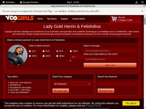 OnLady Gold Fetishdiva