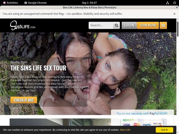Sins Life Billing Page