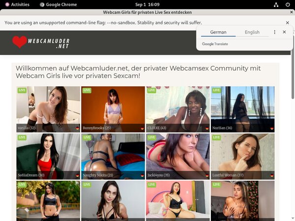 WebCam Luder Membership Account